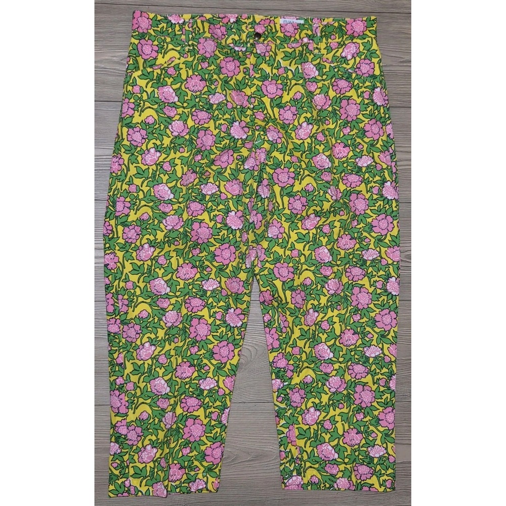 Lilly Pulitzer Vintage Pants Mens Stuff Palm Beach Size 38x24 Green Pink Floral